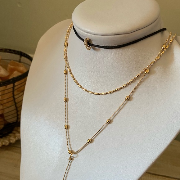 New Gold Moon Choker Layered Necklace - Picture 3 of 7